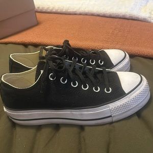 Black platform converse size 7